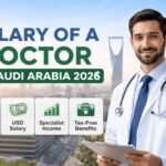 salary of a docter in saud arabia showing monthly pay, USD salary, and specialist income in 2026